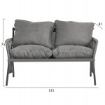 ΣΕΤ ΣΑΛΟΝΙ ΕΞ.ΧΩΡΟΥ 4 ΘΕΣΕΩΝ DEANDRA HM6507.01 ΜΕΤΑΛΛΟ & ΜΑΞΙΛΑΡΙΑ ΣΕ ΓΚΡΙ