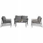 ΣΕΤ ΣΑΛΟΝΙ ΕΞ.ΧΩΡΟΥ 4 ΘΕΣΕΩΝ DEANDRA HM6507.01 ΜΕΤΑΛΛΟ & ΜΑΞΙΛΑΡΙΑ ΣΕ ΓΚΡΙ