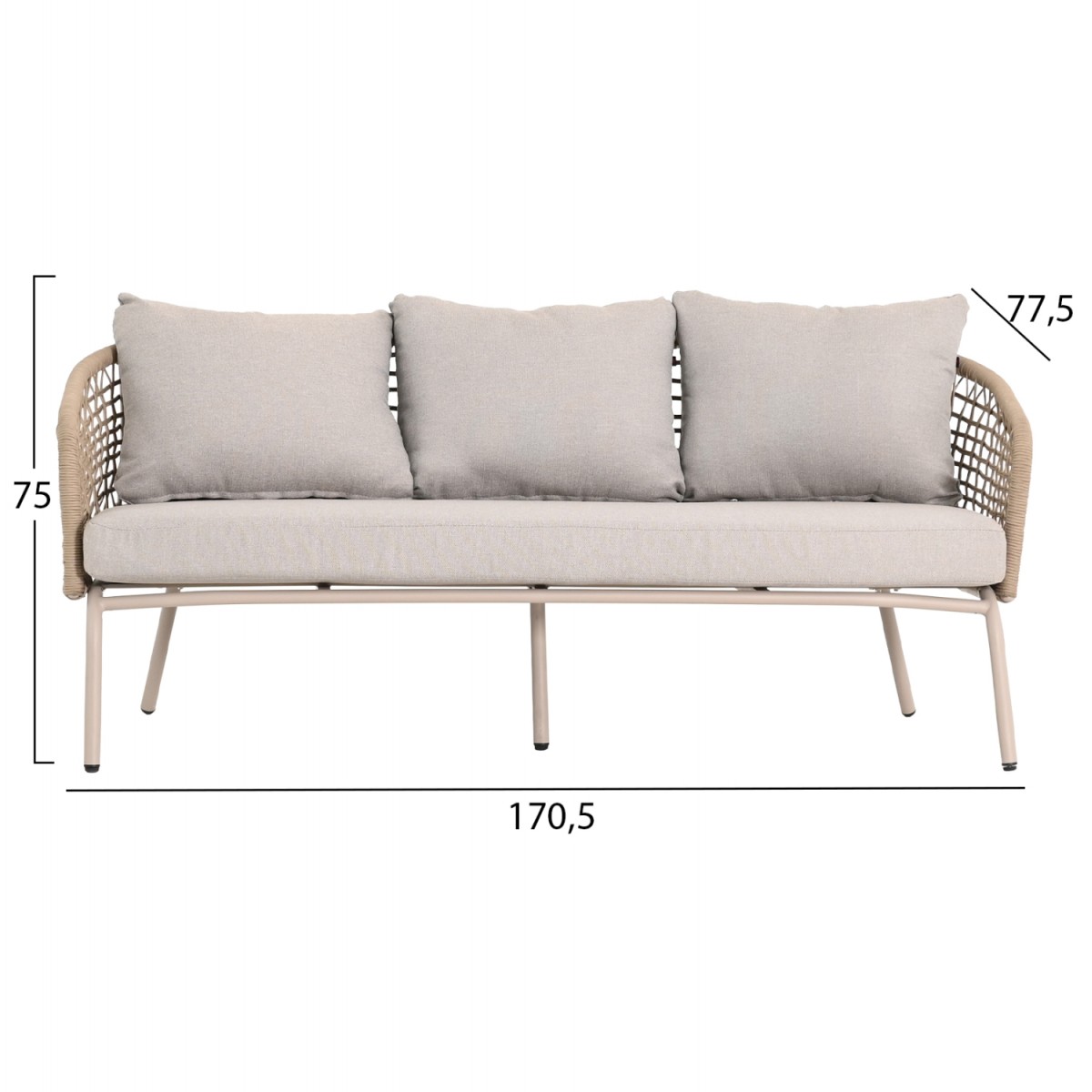 ΣΕΤ ΣΑΛΟΝΙ ΕΞ.ΧΩΡΟΥ 5Θ ELOWEN HM6508.02 ΑΛΟΥΜΙΝΙΟ-ΣΧΟΙΝΙ ΜΠΕΖ--ΜΑΞΙΛΑΡΙΑ ΓΚΡΙ