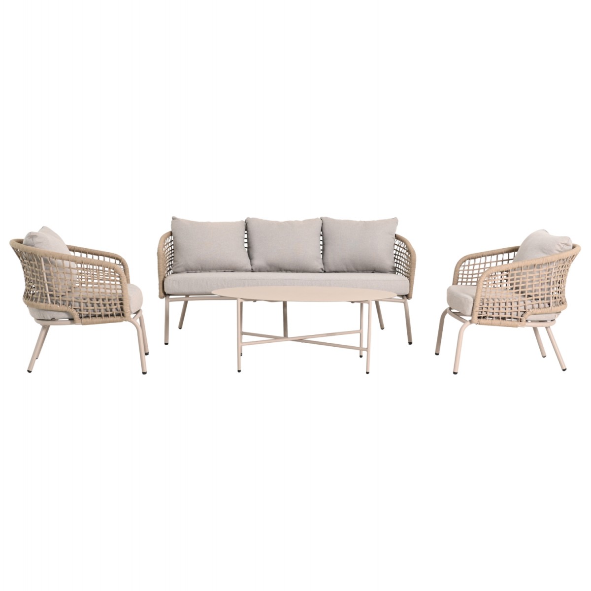 ΣΕΤ ΣΑΛΟΝΙ ΕΞ.ΧΩΡΟΥ 5Θ ELOWEN HM6508.02 ΑΛΟΥΜΙΝΙΟ-ΣΧΟΙΝΙ ΜΠΕΖ--ΜΑΞΙΛΑΡΙΑ ΓΚΡΙ