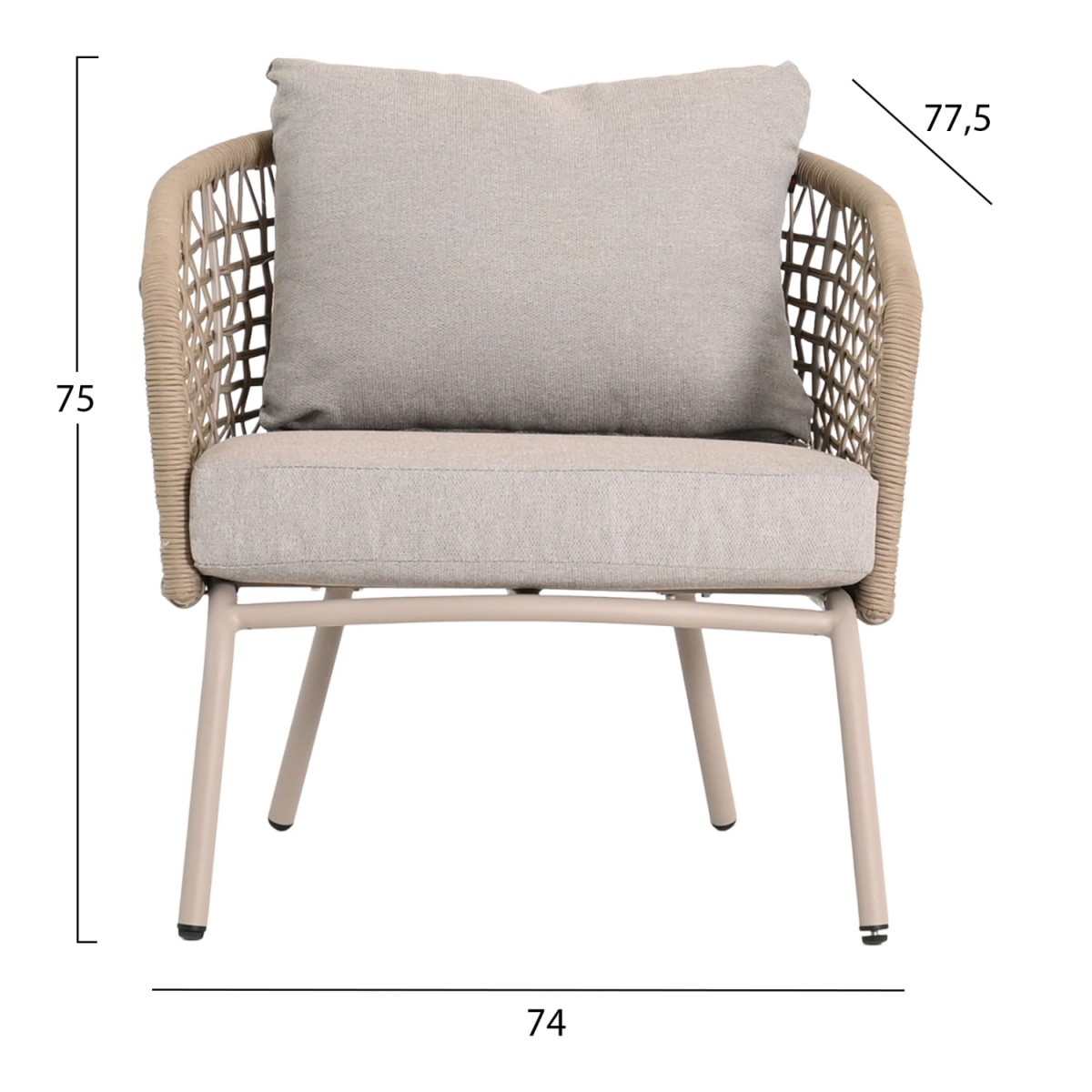 ΣΕΤ ΣΑΛΟΝΙ ΕΞ.ΧΩΡΟΥ 5Θ ELOWEN HM6508.02 ΑΛΟΥΜΙΝΙΟ-ΣΧΟΙΝΙ ΜΠΕΖ--ΜΑΞΙΛΑΡΙΑ ΓΚΡΙ