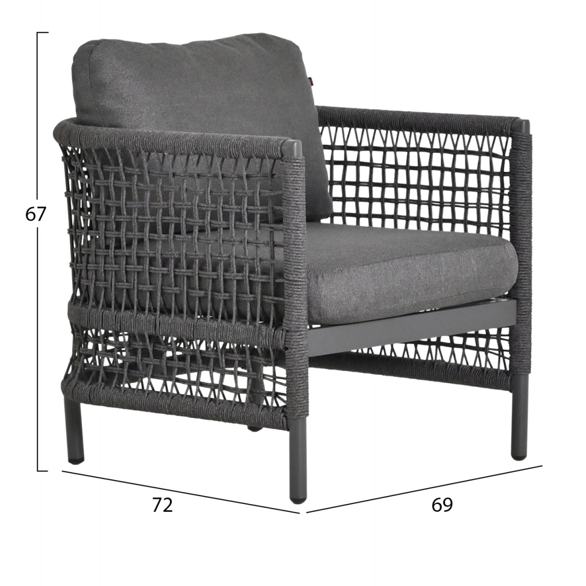 ΣΕΤ ΣΑΛΟΝΙ 4ΤΜΧ SONDRA HM6251.01 ΑΛΟΥΜΙΝΙΟ-ΣΧΟΙΝΙ-ΜΑΞΙΛΑΡΙΑ ΣΕ ΓΚΡΙ