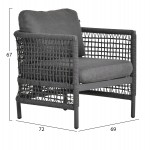 ΣΕΤ ΣΑΛΟΝΙ 4ΤΜΧ SONDRA HM6251.01 ΑΛΟΥΜΙΝΙΟ-ΣΧΟΙΝΙ-ΜΑΞΙΛΑΡΙΑ ΣΕ ΓΚΡΙ