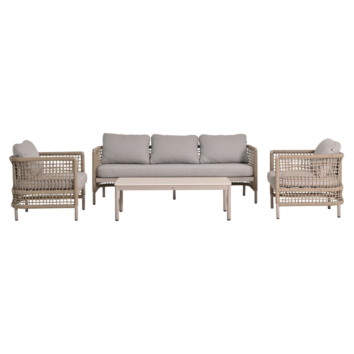 ΣΕΤ ΣΑΛΟΝΙ 4ΤΜΧ SONDRA HM6251.02 ΑΛΟΥΜΙΝΙΟ & ΣΧΟΙΝΙ ΚΑΠΟΥΤΣΙΝΟ--ΜΑΞΙΛΑΡΙΑ ΣΕ ΜΠΕΖ