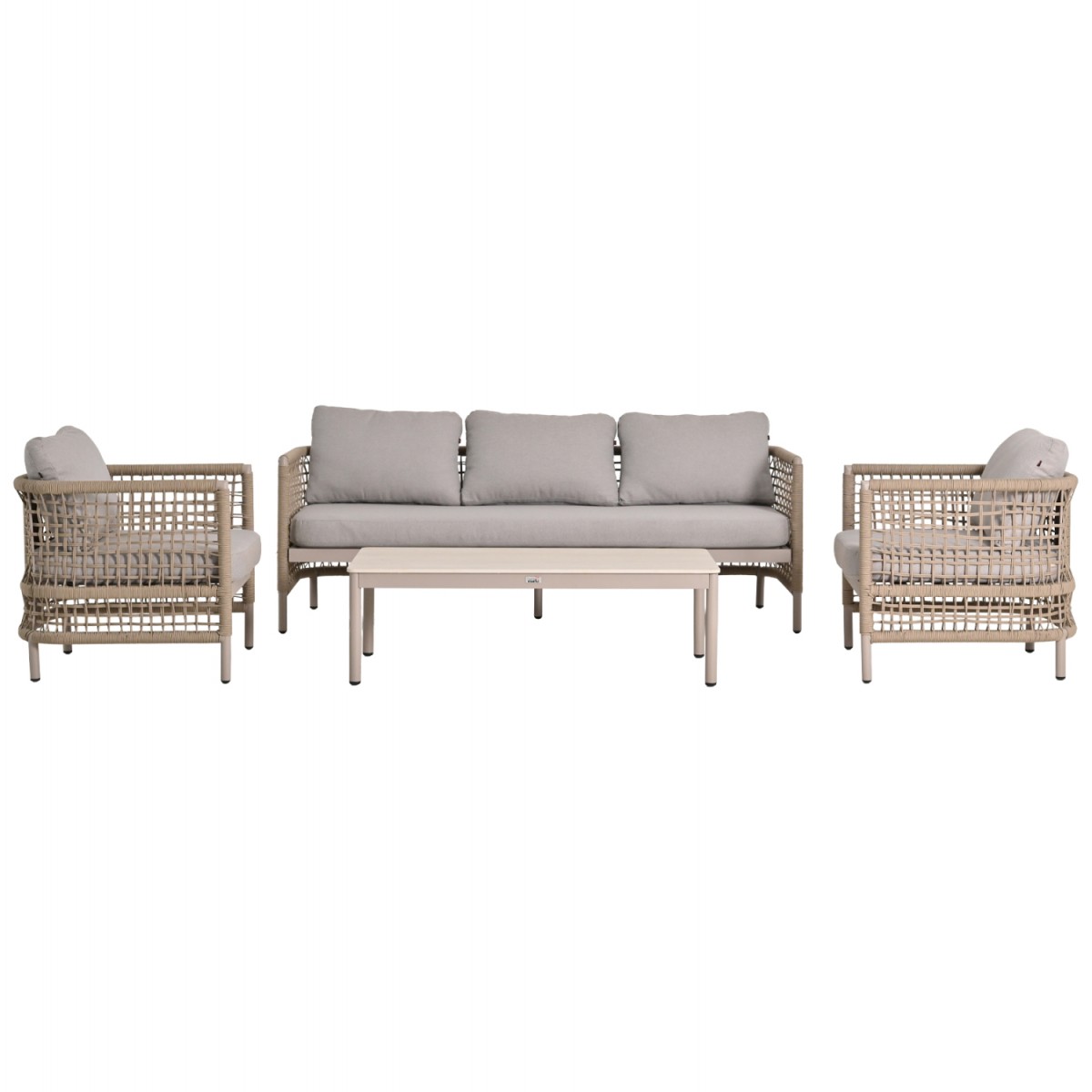 ΣΕΤ ΣΑΛΟΝΙ 4ΤΜΧ SONDRA HM6251.02 ΑΛΟΥΜΙΝΙΟ & ΣΧΟΙΝΙ ΚΑΠΟΥΤΣΙΝΟ--ΜΑΞΙΛΑΡΙΑ ΣΕ ΜΠΕΖ