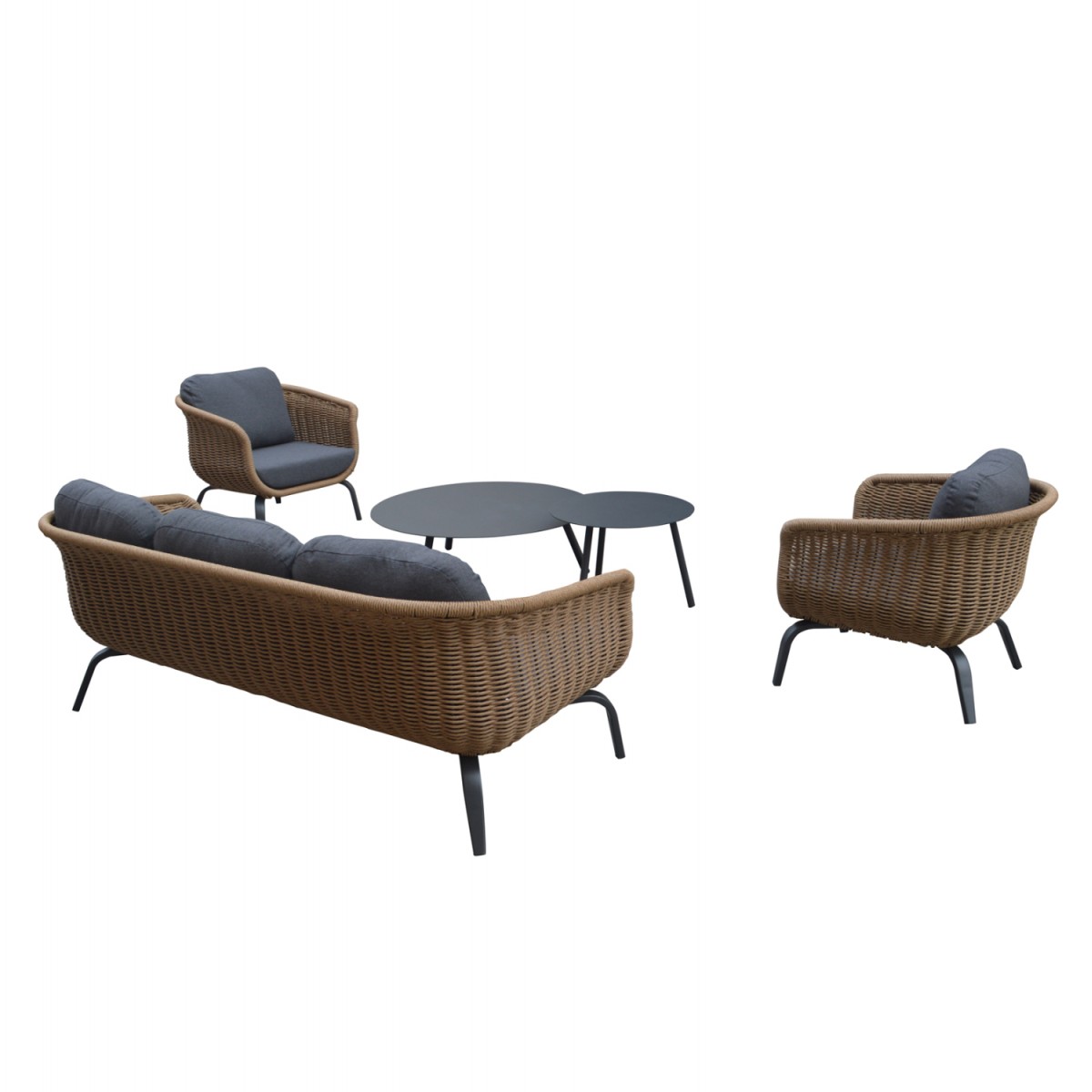 ΣΕΤ ΣΑΛΟΝΙ 5ΤΜΧ STERN HM6555.01 ΓΚΡΙ ΑΛΟΥΜΙΝΙΟ & OLEFIN--TWIST WICKER ΣΕ ΦΥΣΙΚΟ