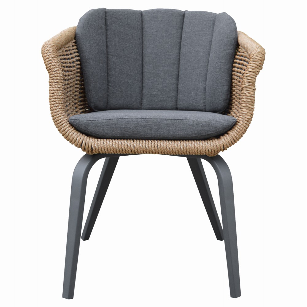 ΠΟΛΥΘΡΟΝΑ VICTUS HM6559.01 ΑΛΟΥΜΙΝΙΟ & OLEFIN ΓΚΡΙ-TWIST WICKER 60x62x76Yεκ