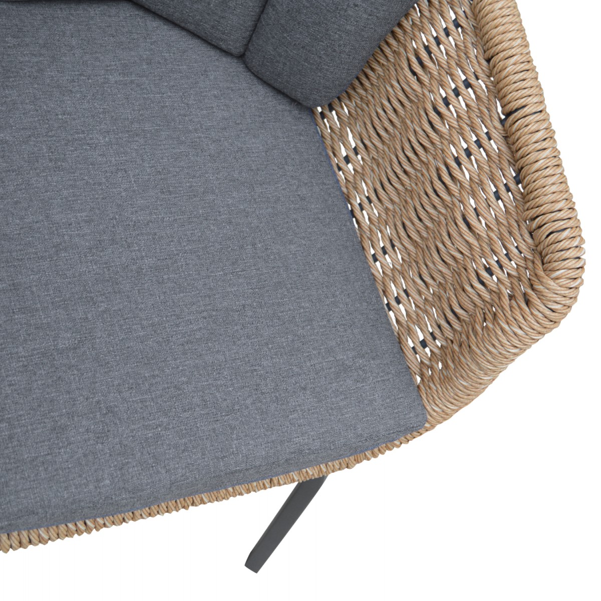 ΠΟΛΥΘΡΟΝΑ VICTUS HM6559.01 ΑΛΟΥΜΙΝΙΟ & OLEFIN ΓΚΡΙ-TWIST WICKER 60x62x76Yεκ