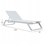 ΞΑΠΛΩΣΤΡΑ ΑΛΟΥΜΙΝΙΟΥ MARIMAR HM6562.02 ΣΚΕΛΕΤΟΣ & TEXTILENE ΛΕΥΚΟ 220x67.5x31.5Υεκ