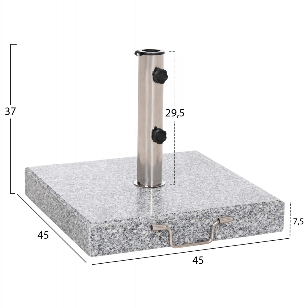 ΒΑΣΗ ΟΜΠΡΕΛΑΣ ΓΡΑΝΙΤΗ 40KG ΜΕ ΧΕΡΟΥΛΙ & ΡΟΔΕΣ HM6564--ΣΩΛΗΝΑΣ ΔΙΑΜΕΤΡΟΥ Φ48