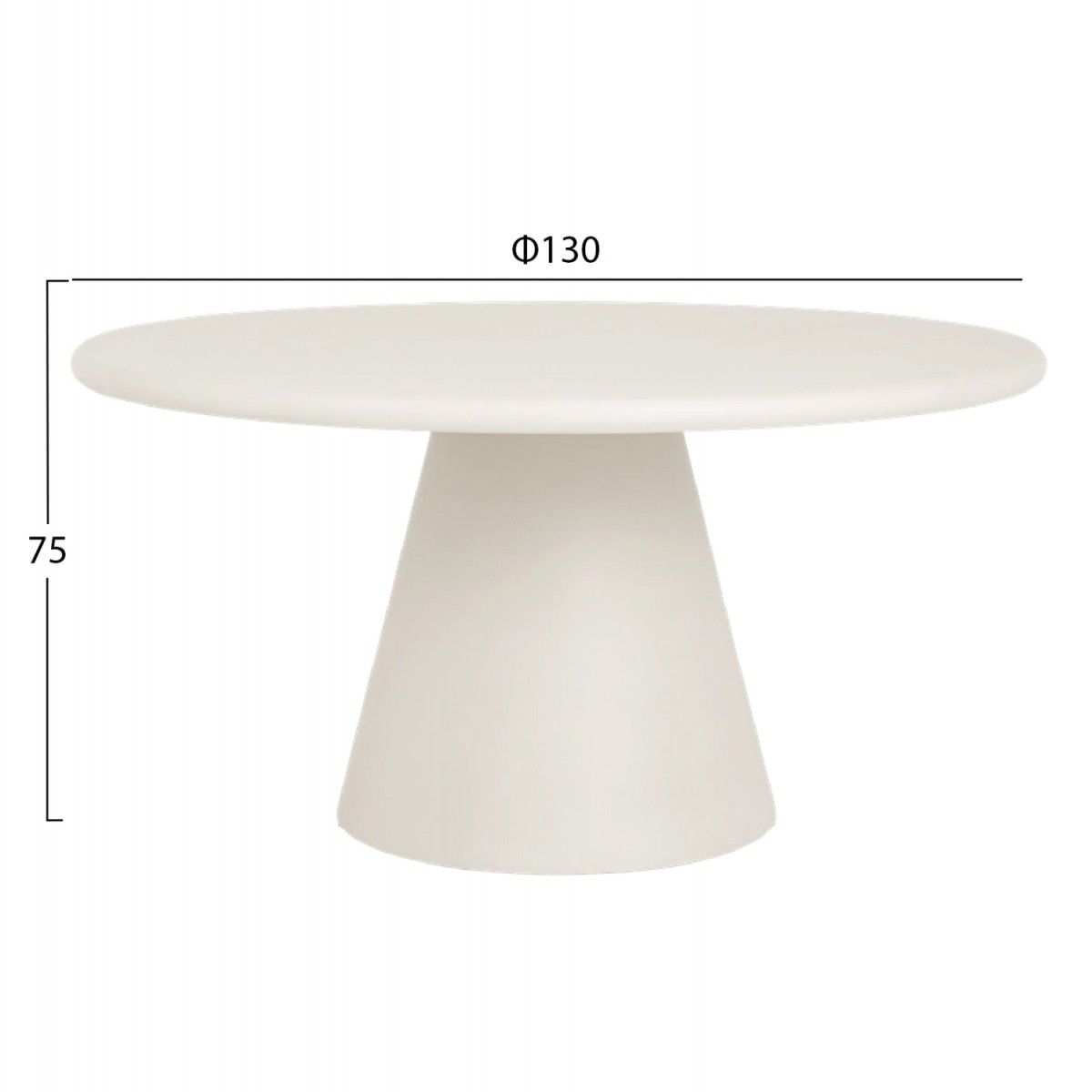 ΤΡΑΠΕΖΙ ΤΡΑΠΕΖΑΡΙΑΣ ΣΤΡΟΓΓΥΛΟ RAIKO HM6573.02 ΜΠΕΖ FIBER CEMENT Φ130x75Υεκ