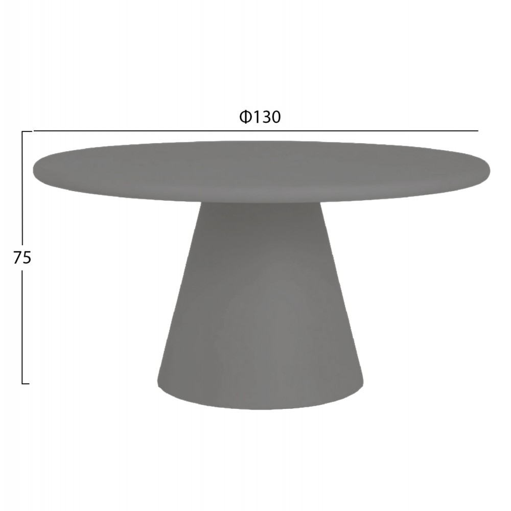 ΤΡΑΠΕΖΙ ΤΡΑΠΕΖΑΡΙΑΣ ΣΤΡΟΓΓΥΛΟ RAIKO HM6573.01 ΓΚΡΙ FIBER CEMENT Φ130x75Υεκ