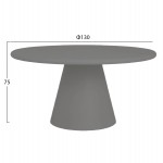 ΤΡΑΠΕΖΙ ΤΡΑΠΕΖΑΡΙΑΣ ΣΤΡΟΓΓΥΛΟ RAIKO HM6573.01 ΓΚΡΙ FIBER CEMENT Φ130x75Υεκ