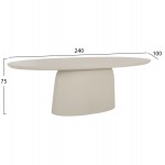 ΤΡΑΠΕΖΙ ΤΡΑΠΕΖΑΡΙΑΣ ΟΒΑΛ BRECCAN HM6577.02 ΜΠΕΖ FIBER CEMENT 240x100x75Υεκ.