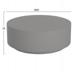 ΤΡΑΠΕΖΙ ΜΕΣΗΣ ΣΤΡΟΓΓΥΛΟ KYOKO HM6579.01 ΓΚΡΙ FIBER CEMENT Φ90x34Υεκ.