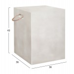 ΣΚΑΜΠΟ ΤΕΤΡΑΓΩΝΟ FIBER CEMENT ΜΕ ΧΕΡΟΥΛΙΑ ZAK HM6581.02 ΣΕ ΜΠΕΖ 36x36x45,5Υεκ