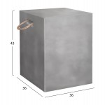 ΣΚΑΜΠΟ ΤΕΤΡΑΓΩΝΟ FIBER CEMENT ΜΕ ΧΕΡΟΥΛΙΑ ZAK HM6581.01 ΣΕ ΓΚΡΙ 36x36x43Υεκ