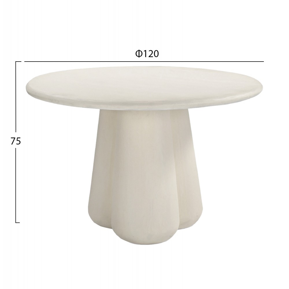 ΤΡΑΠΕΖΙ ΤΡΑΠΕΖΑΡΙΑΣ ΣΤΡΟΓΓΥΛΟ NAYU HM6583.02 ΜΠΕΖ FIBER CEMENT Φ120x75Υεκ