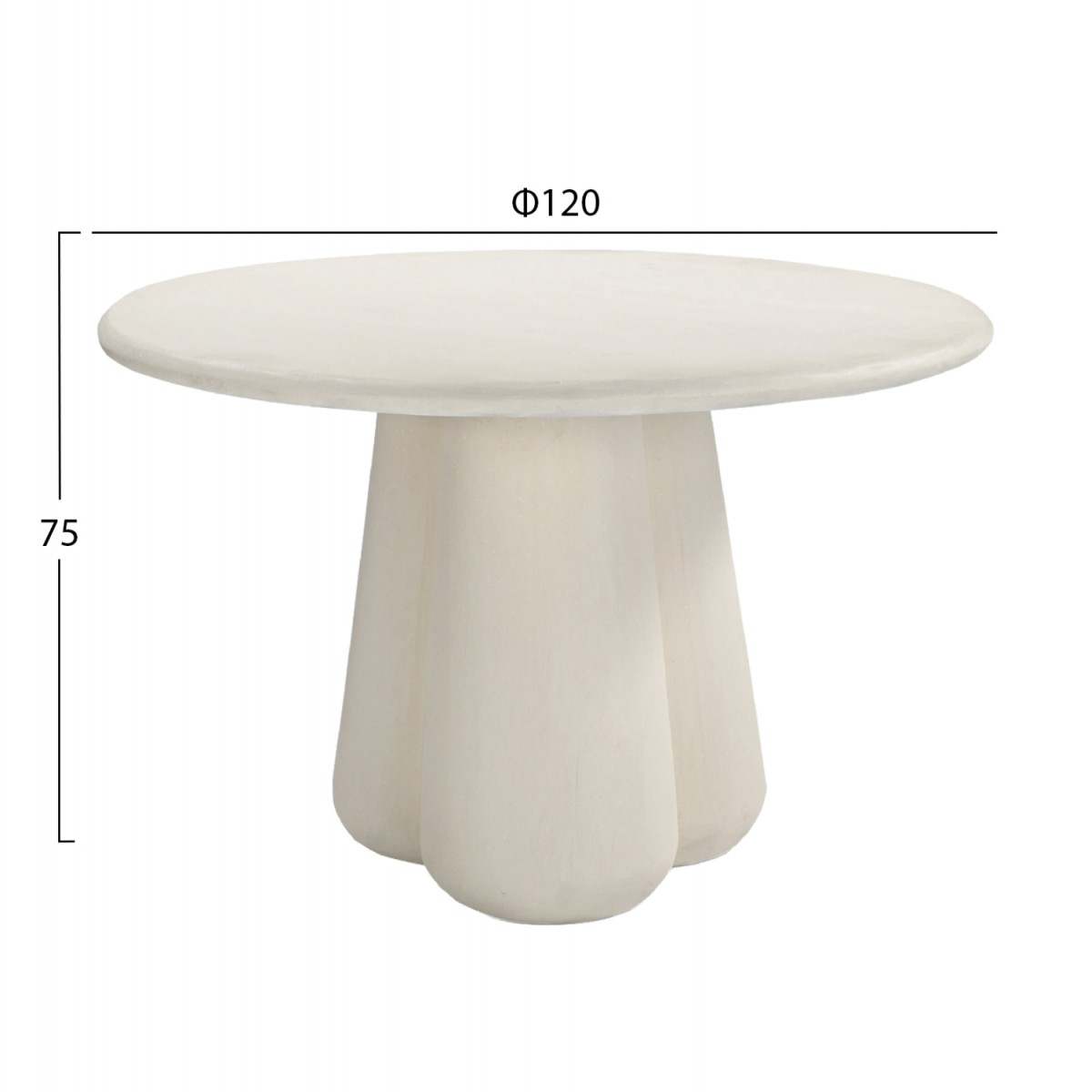 ΤΡΑΠΕΖΙ ΤΡΑΠΕΖΑΡΙΑΣ ΣΤΡΟΓΓΥΛΟ NAYU HM6583.02 ΜΠΕΖ FIBER CEMENT Φ120x75Υεκ