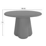 ΤΡΑΠΕΖΙ ΤΡΑΠΕΖΑΡΙΑΣ ΣΤΡΟΓΓΥΛΟ NAYU HM6583.01 ΓΚΡΙ FIBER CEMENT Φ120x75Υεκ