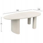 ΤΡΑΠΕΖΙ ΤΡΑΠΕΖΑΡΙΑΣ ΟΒΑΛ VOLPE HM6599.02 ΜΠΕΖ FIBER CEMENT 240x100x75Υεκ