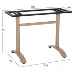 ΒΑΣΗ ΤΡΑΠΕΖΙΟΥ ΑΛΟΥΜΙΝΙΟΥ ΔΙΣΤΗΛΗ HM461.25 CAPPUCINO ΜΕ ΡΕΓΟΥΛΑΤΟΡΟΥΣ 100Χ60Χ73Υεκ.