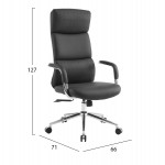 ΚΑΡΕΚΛΑ ΓΡΑΦΕΙΟΥ MEITE HM18353.01 ΜΑΥΡΟ PU ΔΕΡΜΑ--ΒΑΣΗ ΧΡΩΜΙΟΥ 66x71x127Υεκ