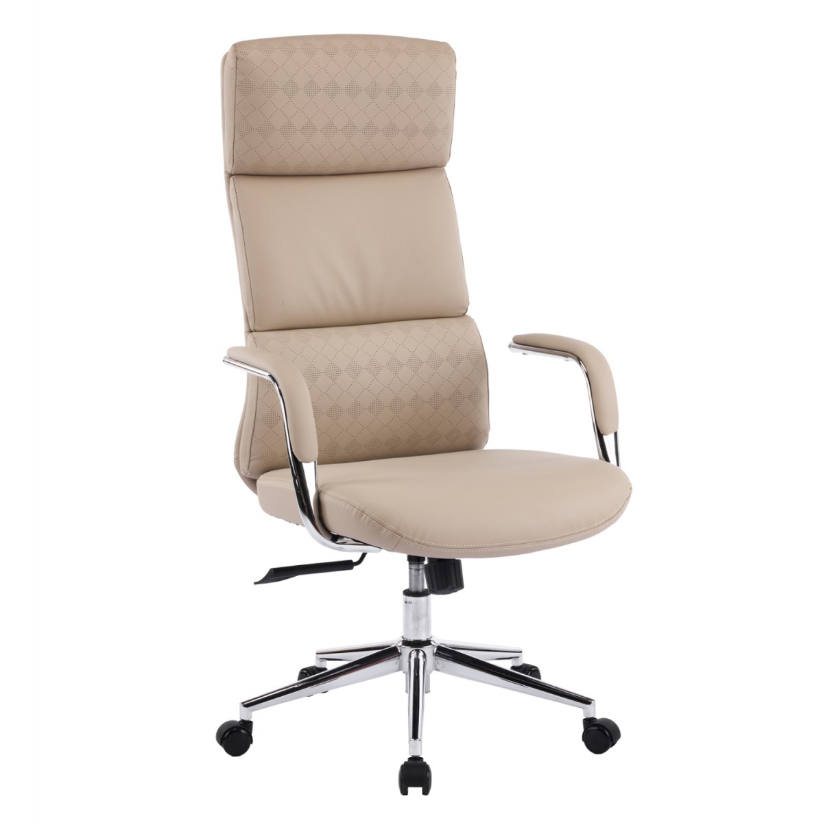 ΚΑΡΕΚΛΑ ΓΡΑΦΕΙΟΥ MEITE HM18353.02 ΜΠΕΖ PU ΔΕΡΜΑ--ΒΑΣΗ ΧΡΩΜΙΟΥ 66x71x127Υεκ