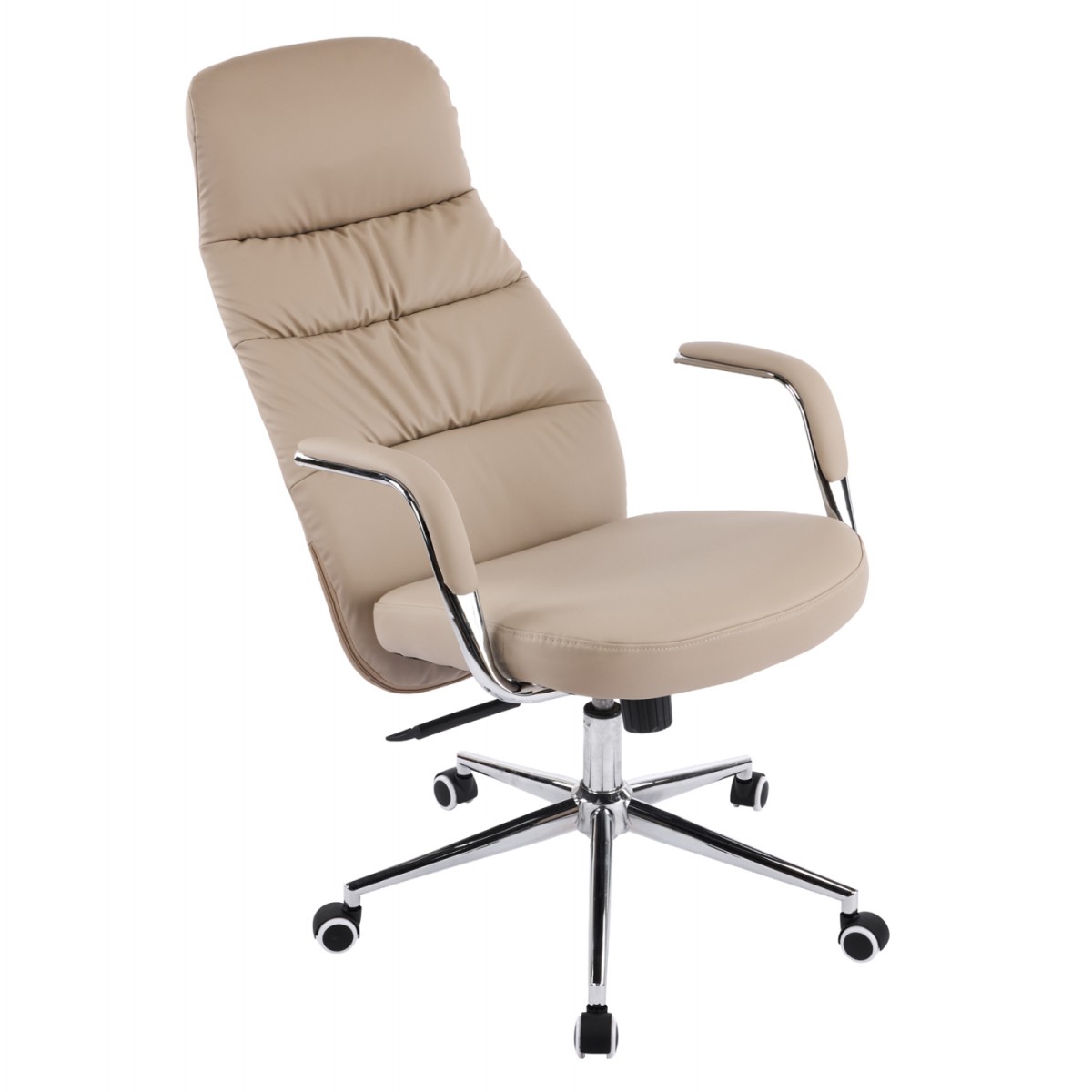 ΚΑΡΕΚΛΑ ΓΡΑΦΕΙΟΥ TEETER HM18355.02 ΜΠΕΖ PU ΔΕΡΜΑ--ΒΑΣΗ ΧΡΩΜΙΟΥ 67x66x121Υεκ