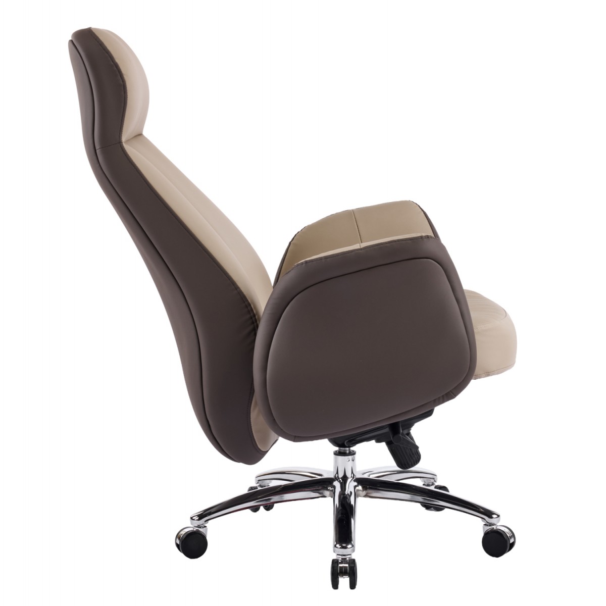 ΚΑΡΕΚΛΑ ΓΡΑΦΕΙΟΥ DRAMON HM18356.02 ΜΠΕΖ-ΚΑΦΕ PU ΔΕΡΜΑ--ΒΑΣΗ ΧΡΩΜΙΟΥ 66x70x132.5Υεκ