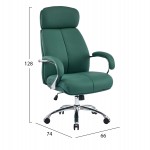 ΚΑΡΕΚΛΑ ΓΡΑΦΕΙΟΥ TOREN HM18357.07 ΠΡΑΣΙΝΟ PU ΔΕΡΜΑ--ΒΑΣΗ ΧΡΩΜΙΟΥ 66x74x128Υεκ