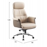 ΚΑΡΕΚΛΑ ΓΡΑΦΕΙΟΥ TOMLIN HM18358.02 ΜΠΕΖ-ΚΑΦΕ PU ΔΕΡΜΑ--ΒΑΣΗ ΧΡΩΜΙΟΥ 72x74x128Υεκ