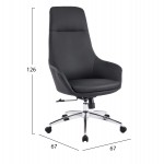 ΚΑΡΕΚΛΑ ΓΡΑΦΕΙΟΥ BEKKER HM18359.01 ΜΑΥΡΟ PU ΔΕΡΜΑ--ΒΑΣΗ ΧΡΩΜΙΟΥ 67x67x126Υεκ