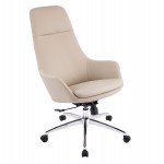 ΚΑΡΕΚΛΑ ΓΡΑΦΕΙΟΥ BEKKER HM18359.02 ΜΠΕΖ PU ΔΕΡΜΑ--ΒΑΣΗ ΧΡΩΜΙΟΥ 67x67x126Υεκ