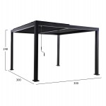 ΒΙΟΚΛΙΜΑΤΙΚΗ ΠΕΡΓΚΟΛΑ ΑΛΟΥΜΙΝΙΟΥ PREMIUM FRANIO HM6609.01 ΜΑΥΡΟ 300x300x240Υ