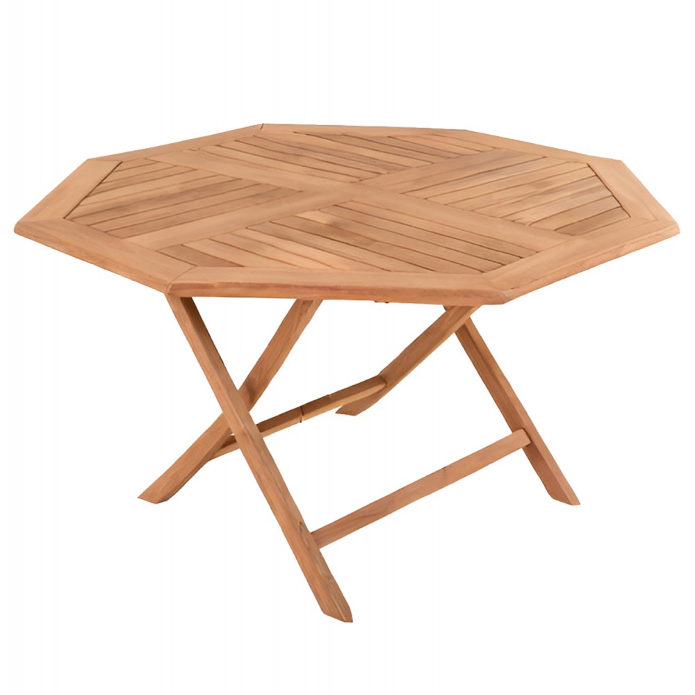 ΤΡΑΠΕΖΙ ΠΟΛΥΓΩΝΟ ΠΤΥΣΣΟΜΕΝΟ KARLIN HM6618 ΞΥΛΟ TEAK ΣΕ ΦΥΣΙΚΟ ΧΡΩΜΑ 120x120x75Yεκ.