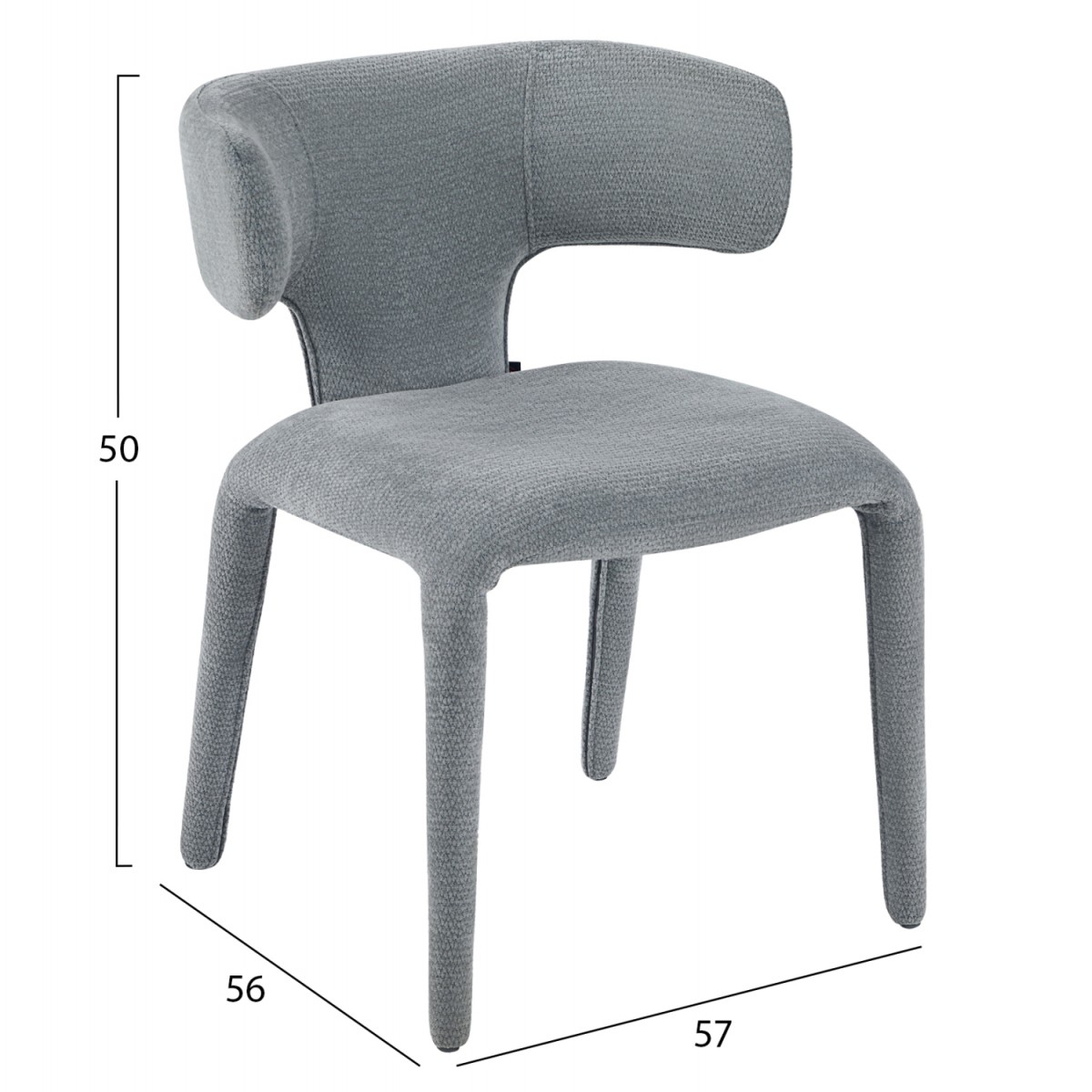 ΠΟΛΥΘΡΟΝΑ ΤΡΑΠΕΖΑΡΙΑΣ BIEN HM18361.01 ΑΝΟΙΧΤΟ ΓΚΡΙ ΥΦΑΣΜΑ 49,5x55,5x76Υ εκ.