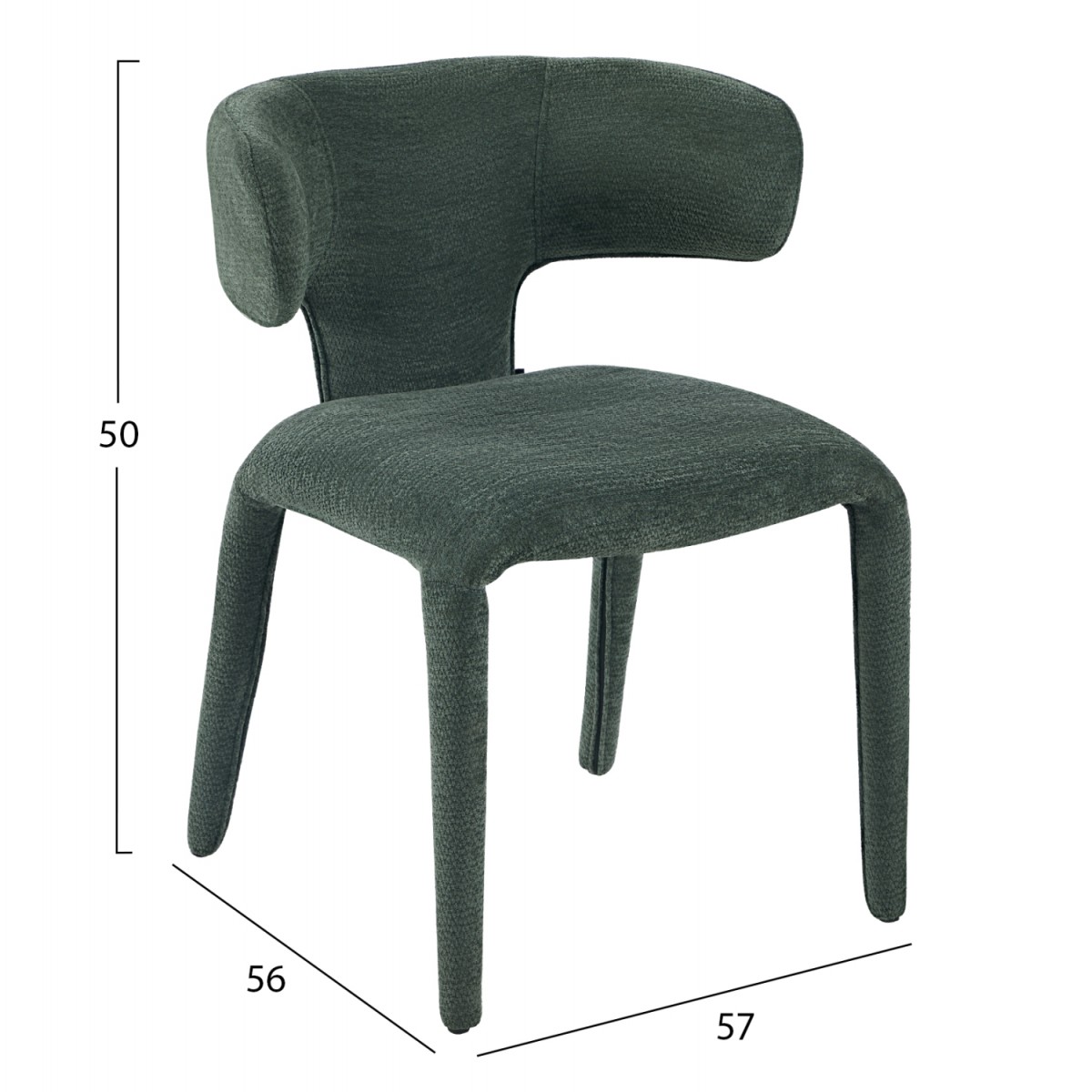 ΠΟΛΥΘΡΟΝΑ ΤΡΑΠΕΖΑΡΙΑΣ BIEN HM18361.04 ΠΡΑΣΙΝΟ ΥΦΑΣΜΑ 49,5x55,5x76Υεκ.