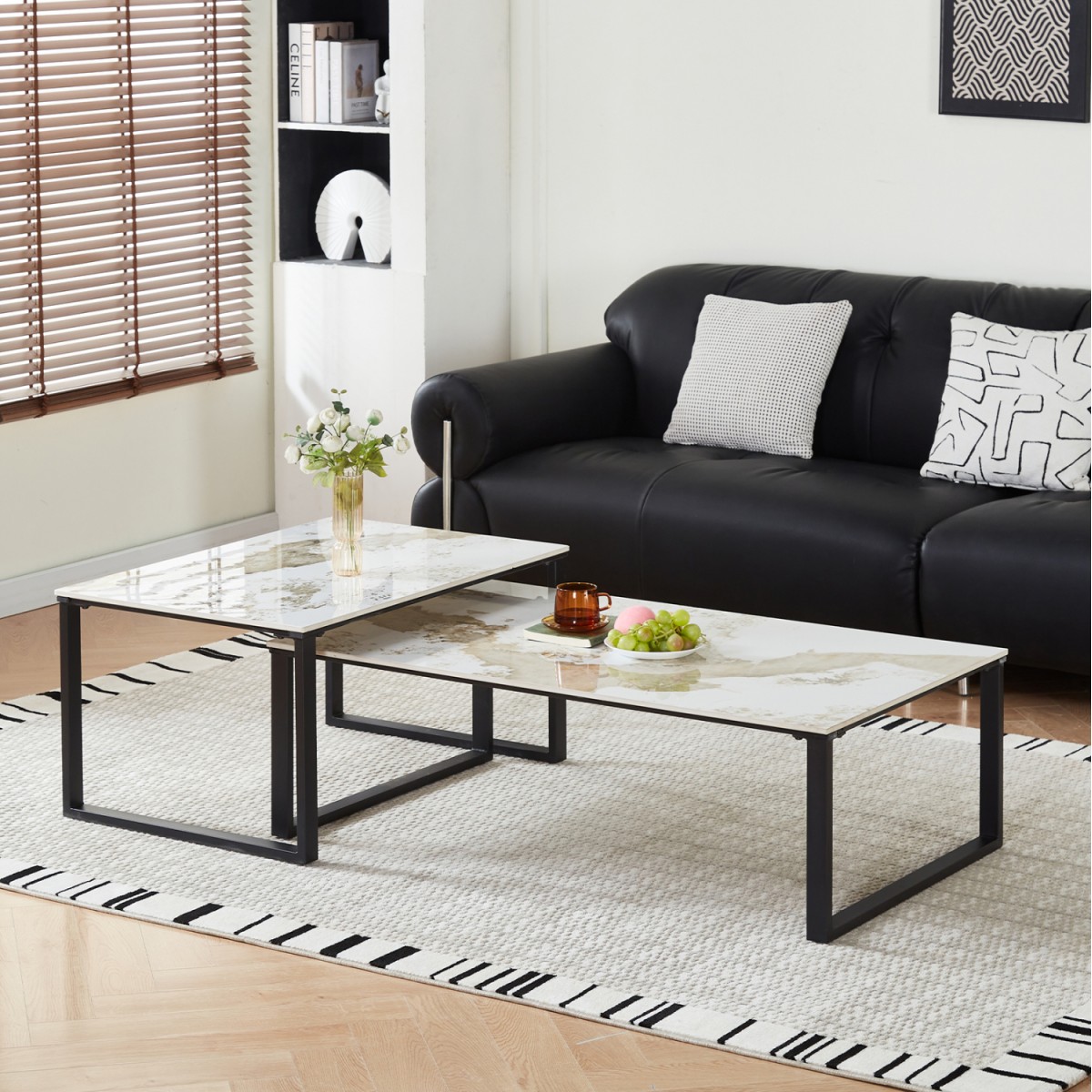 ΤΡΑΠΕΖΙ ΣΑΛΟΝΙΟΥ 2ΤΜΧ TERREN HM18365.01 ΜΕΤΑΛΛΟ--SINTERED STONE PANDORA 120x70x45Υεκ