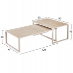 ΤΡΑΠΕΖΙ ΣΑΛΟΝΙΟΥ 2ΤΜΧ TERREN HM18365.02 ΜΠΕΖ ΠΟΔΙΑ--SINTERED STONE ΣΕ ΤΡΑΒΕΡΤΙΝΑ 120x70x45Υεκ