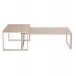 ΤΡΑΠΕΖΙ ΣΑΛΟΝΙΟΥ 2ΤΜΧ TERREN HM18365.02 ΜΠΕΖ ΠΟΔΙΑ--SINTERED STONE ΣΕ ΤΡΑΒΕΡΤΙΝΑ 120x70x45Υεκ