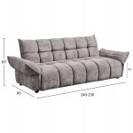 ΚΑΝΑΠΕΣ ΚΡΕΒΑΤΙ MELU HM3314.01 ΓΚΡΙ ΥΦΑΣΜΑ--ΚΑΘΙΣΜΑ POCKET SPRINGS 240-250x90x85Υεκ.