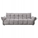 ΚΑΝΑΠΕΣ ΚΡΕΒΑΤΙ MELU HM3314.01 ΓΚΡΙ ΥΦΑΣΜΑ--ΚΑΘΙΣΜΑ POCKET SPRINGS 240-250x90x85Υεκ.