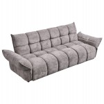 ΚΑΝΑΠΕΣ ΚΡΕΒΑΤΙ MELU HM3314.01 ΓΚΡΙ ΥΦΑΣΜΑ--ΚΑΘΙΣΜΑ POCKET SPRINGS 240-250x90x85Υεκ.