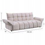 ΚΑΝΑΠΕΣ ΚΡΕΒΑΤΙ MELU HM3314.02 ΜΠΕΖ ΥΦΑΣΜΑ--ΚΑΘΙΣΜΑ POCKET SPRINGS 240-250x90x85Υεκ.