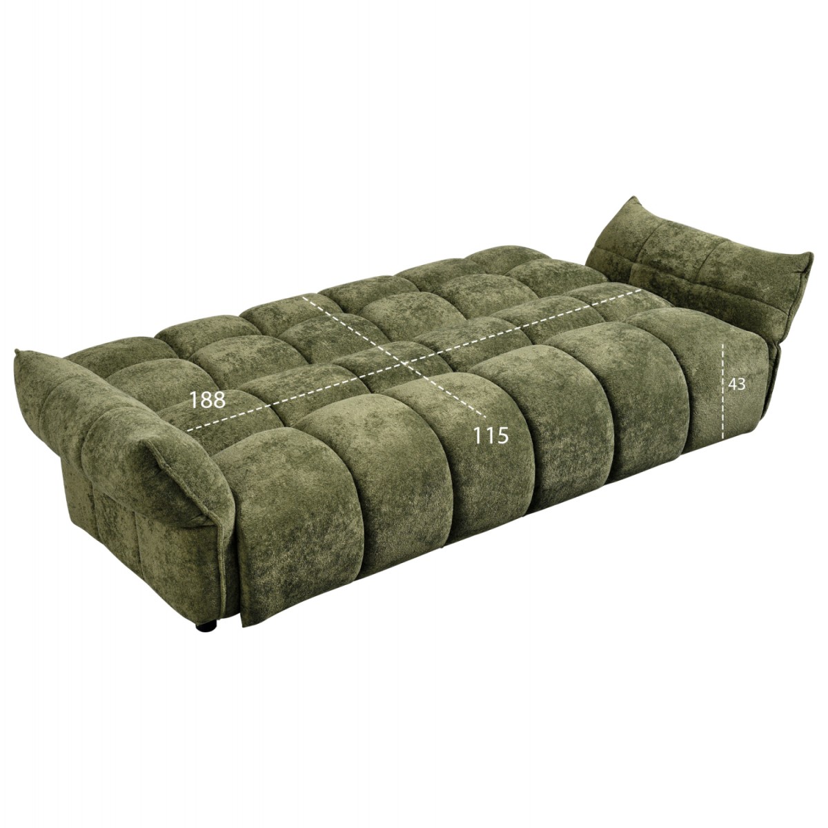 ΚΑΝΑΠΕΣ ΚΡΕΒΑΤΙ MELU HM3314.03 ΠΡΑΣΙΝΟ ΥΦΑΣΜΑ--ΚΑΘΙΣΜΑ POCKET SPRINGS 240-250x90x85Υεκ