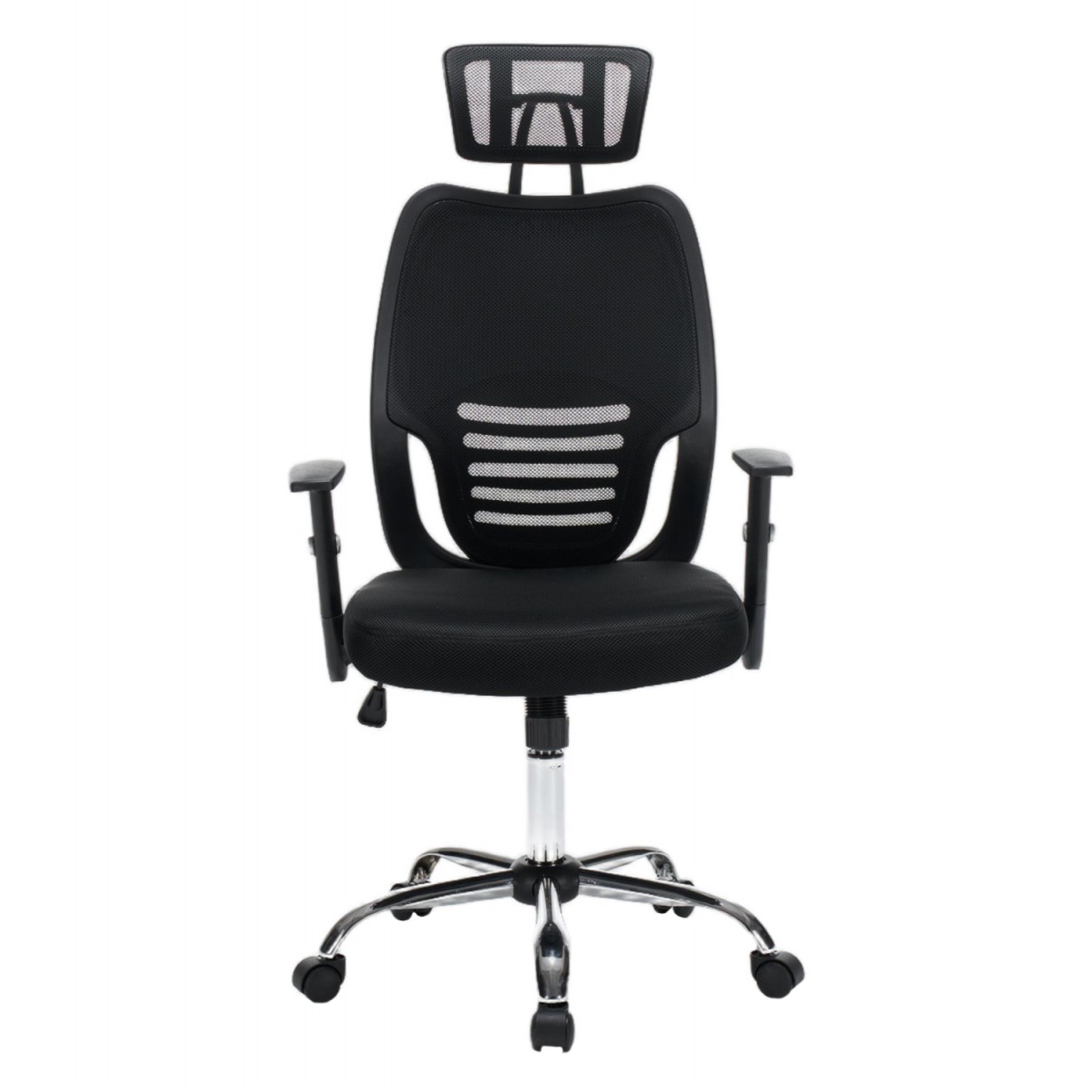 ΚΑΡΕΚΛΑ ΓΡΑΦΕΙΟΥ BRIEF HM1206.01 ΜΑΥΡΟ MESH--ΒΑΣΗ ΧΡΩΜΙΟΥ 63x64x122Υεκ.