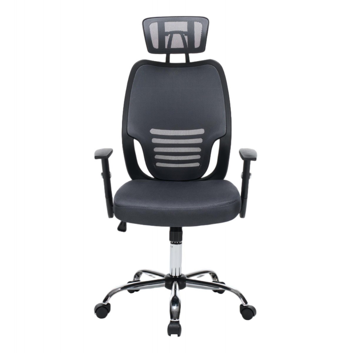 ΚΑΡΕΚΛΑ ΓΡΑΦΕΙΟΥ BRIEF HM1206.02 ΓΚΡΙ MESH--ΒΑΣΗ ΧΡΩΜΙΟΥ 63x64x122Υεκ.