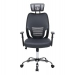 ΚΑΡΕΚΛΑ ΓΡΑΦΕΙΟΥ BRIEF HM1206.02 ΓΚΡΙ MESH--ΒΑΣΗ ΧΡΩΜΙΟΥ 63x64x122Υεκ.