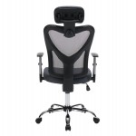 ΚΑΡΕΚΛΑ ΓΡΑΦΕΙΟΥ CUORE HM1207.02 ΜΑΥΡΟΣ ΣΚΕΛΕΤΟΣ-ΓΚΡΙ MESH 63x61x125Υεκ